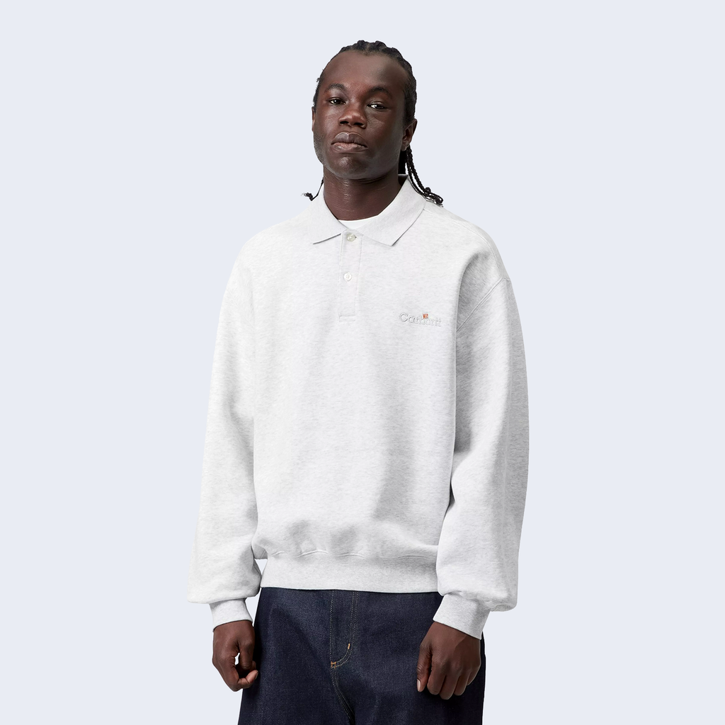 WIP Label Polo Sweatshirt Ash Heather