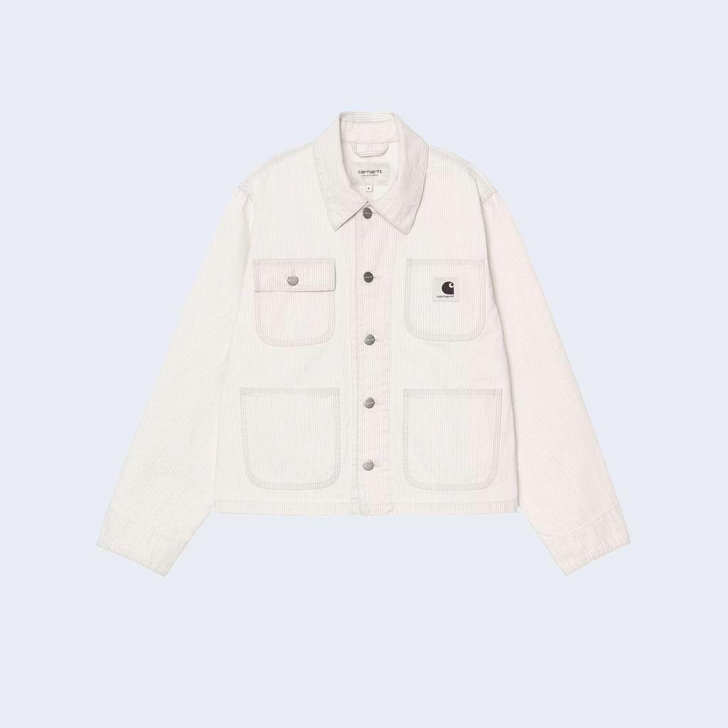 W' Mercer Chore Coat Stripe Graphite / Wax Bleached