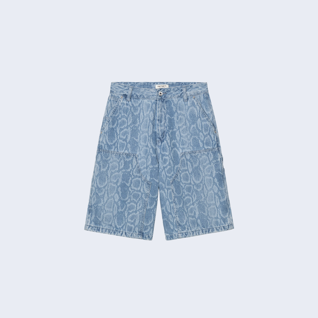 W'Snake Nixon Double Knee Short Camo Blue Bleached