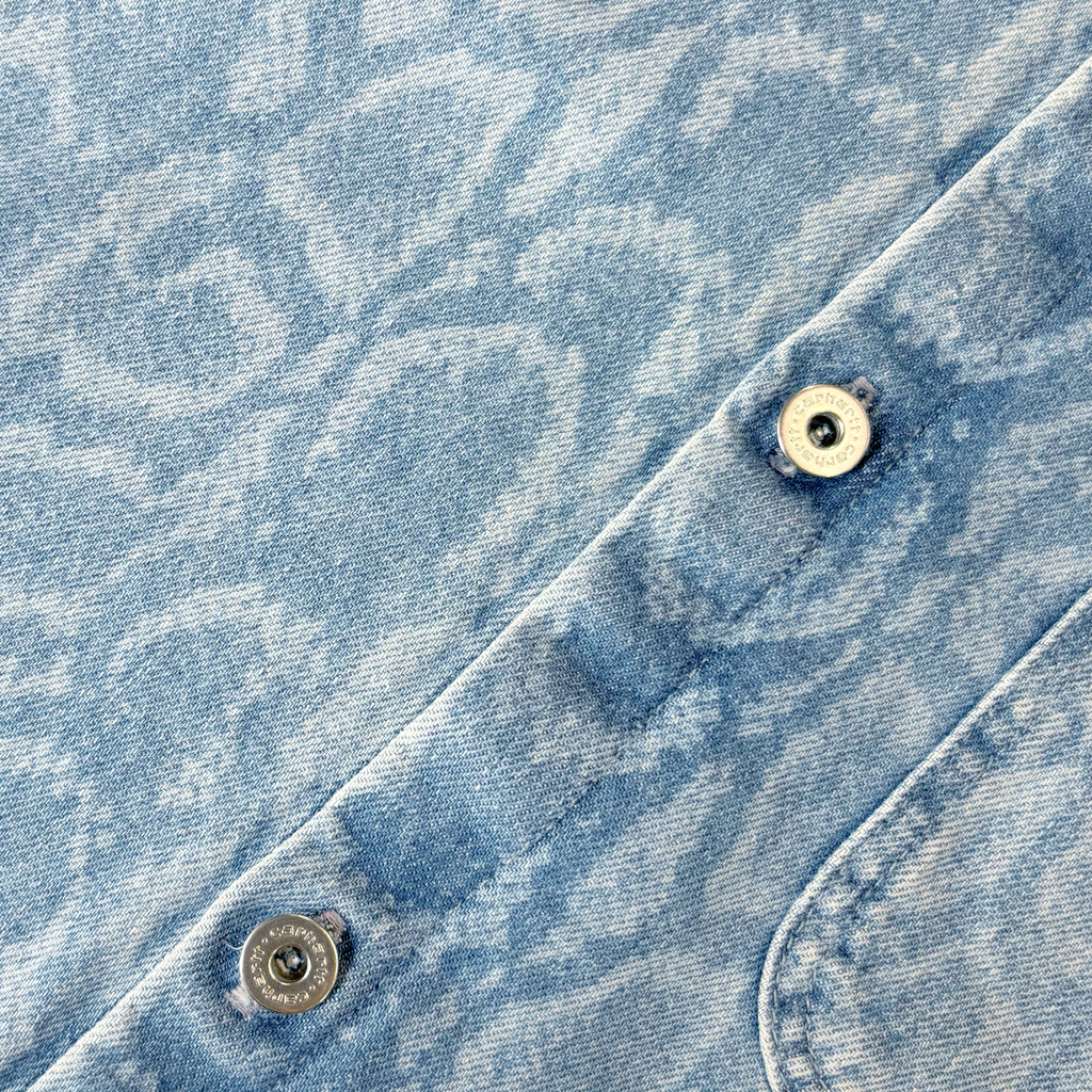 W'S/S Snake Lovilia Shirt Snake Camo Blue Bleached