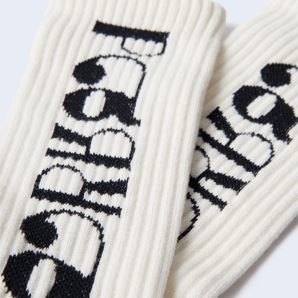 Tokyo Logo Crew Socks White