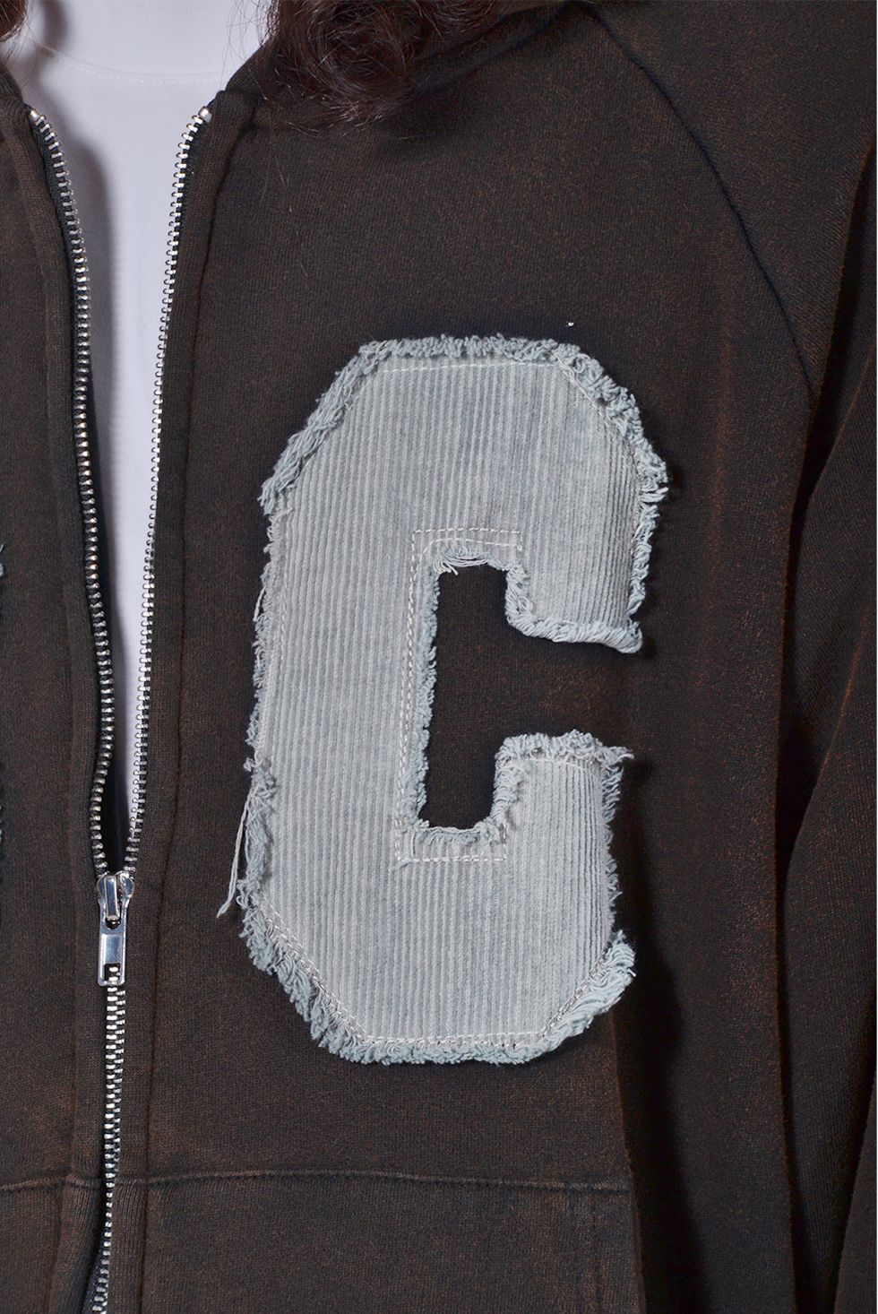 BC Zip-up Hoodie Washed Brown