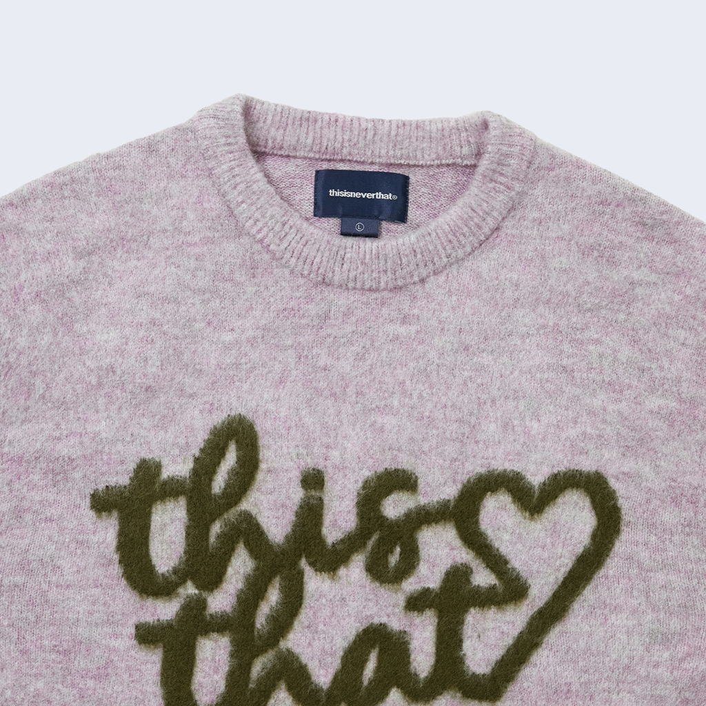 Heart Logo Knit Sweater Lavender
