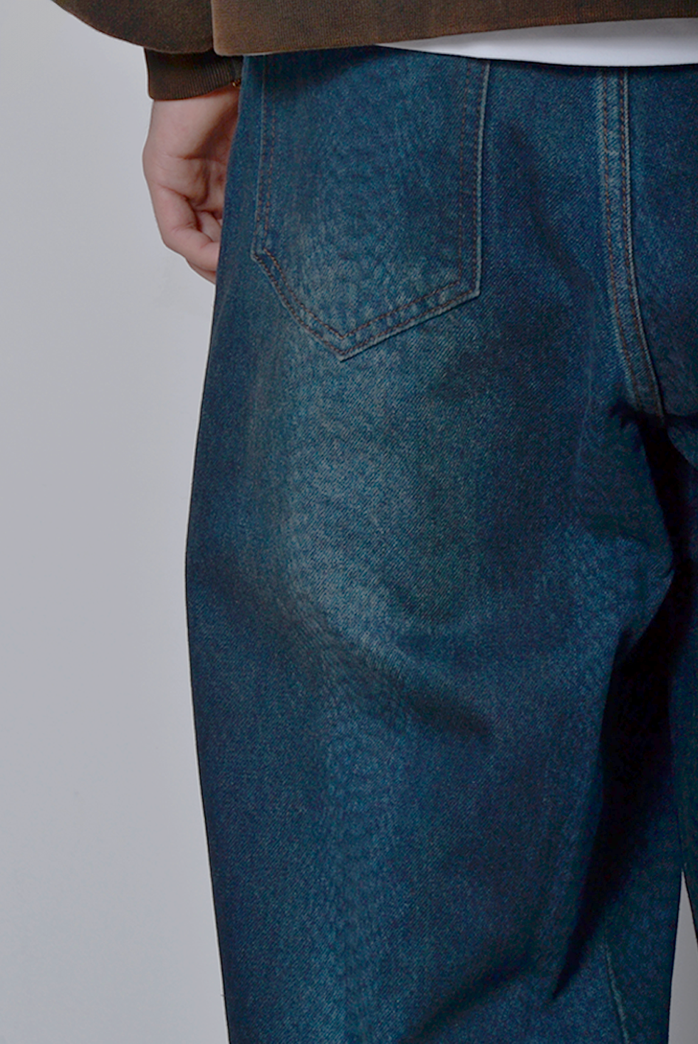 Lax Baggy Denim Snakeskin Dark Blue