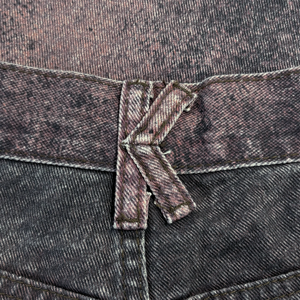 Printed Distressed Baggy Pant Burnt Red