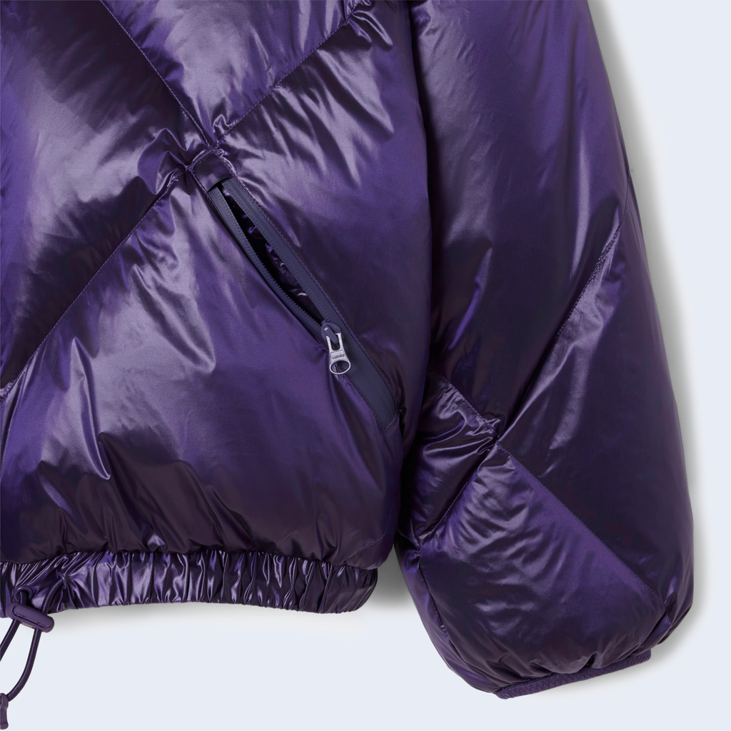 Oversized Water Repellent Down Jacket Purple / Brown