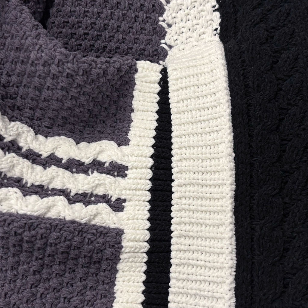 Cardigan Retro Remix Shadow Black / Grey Strata / Off White