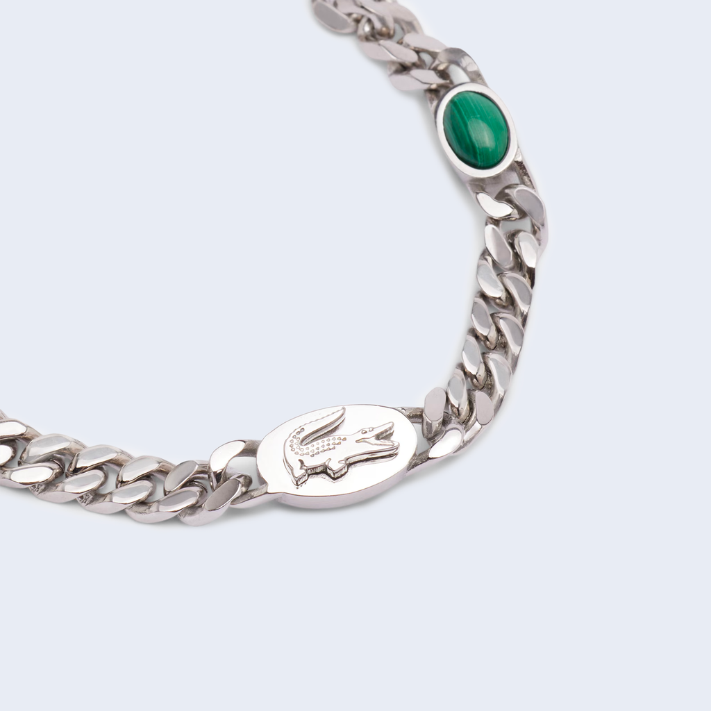 Easy Chain Bracelet SS Silver / Green