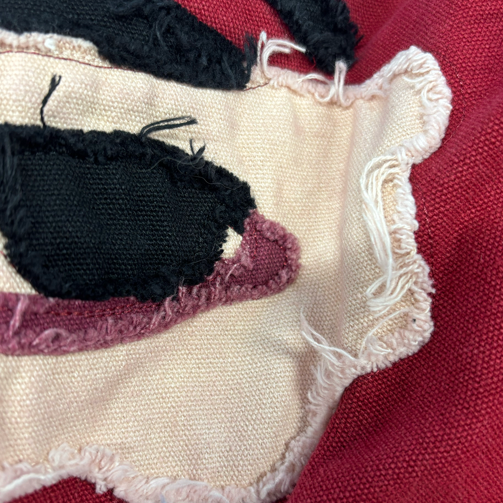 Collaged Man Puffer Burgundy