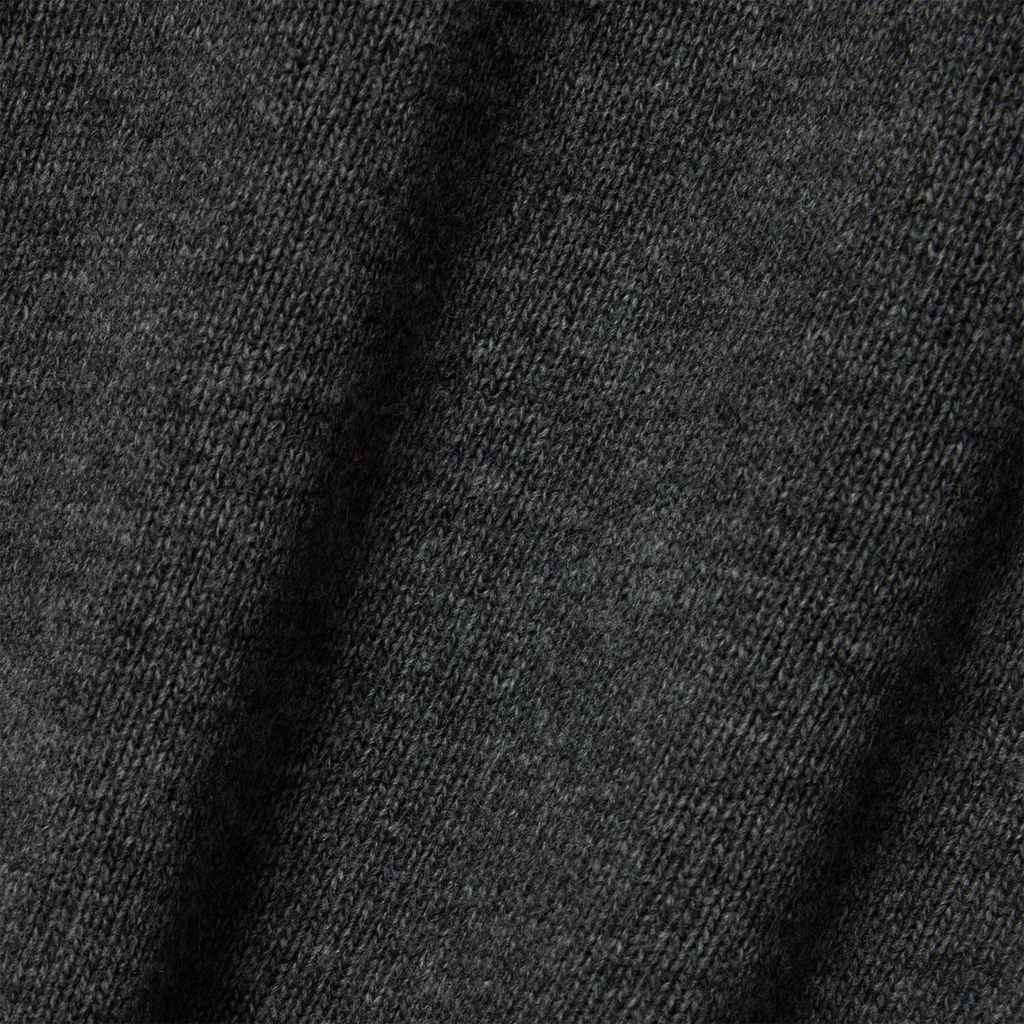 Knit Carded Wool Zip Up Sweater Heather Gray