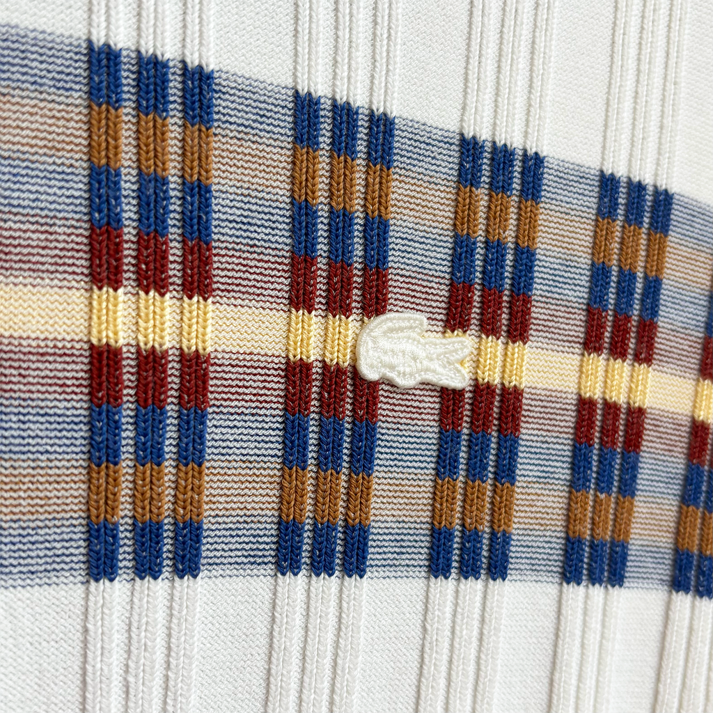 Short Sleeved Sweater Ribbed White / Yellow / Brown