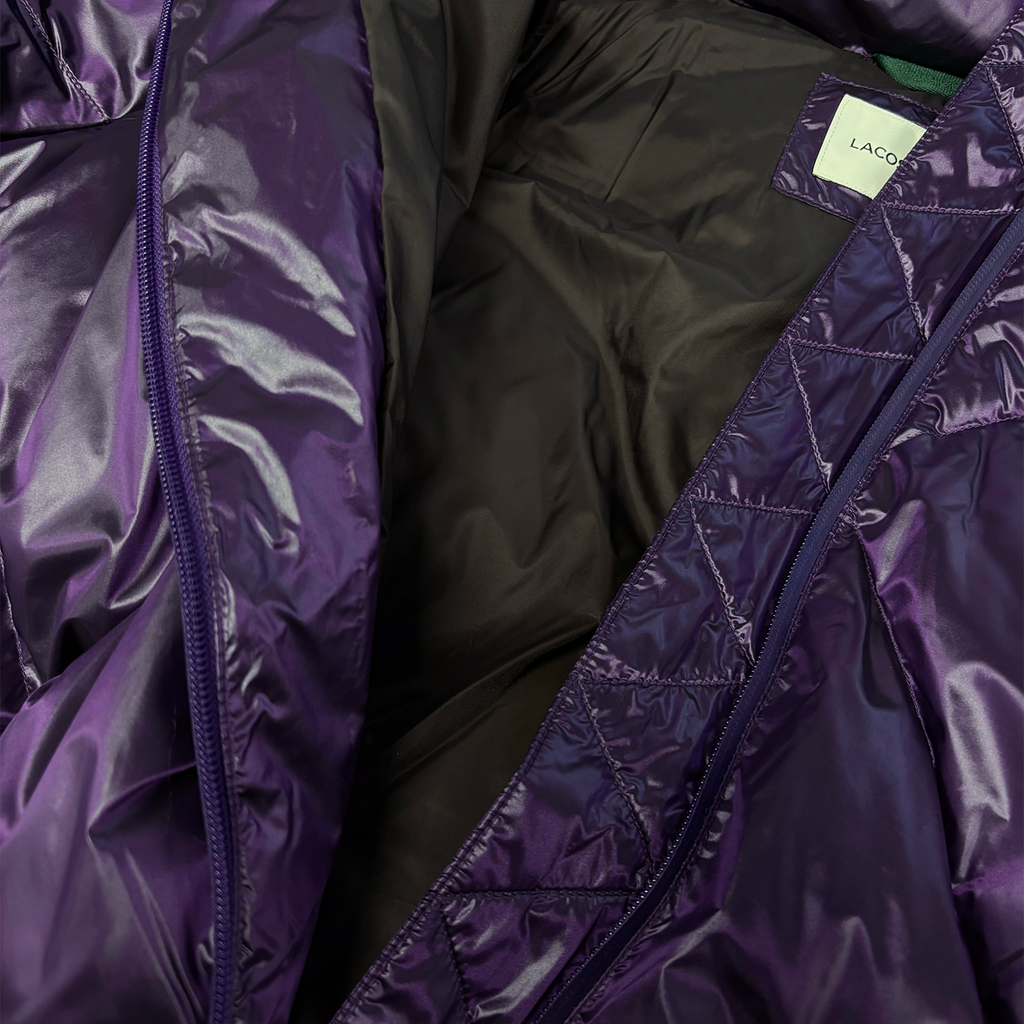 Oversized Water Repellent Down Jacket Purple / Brown