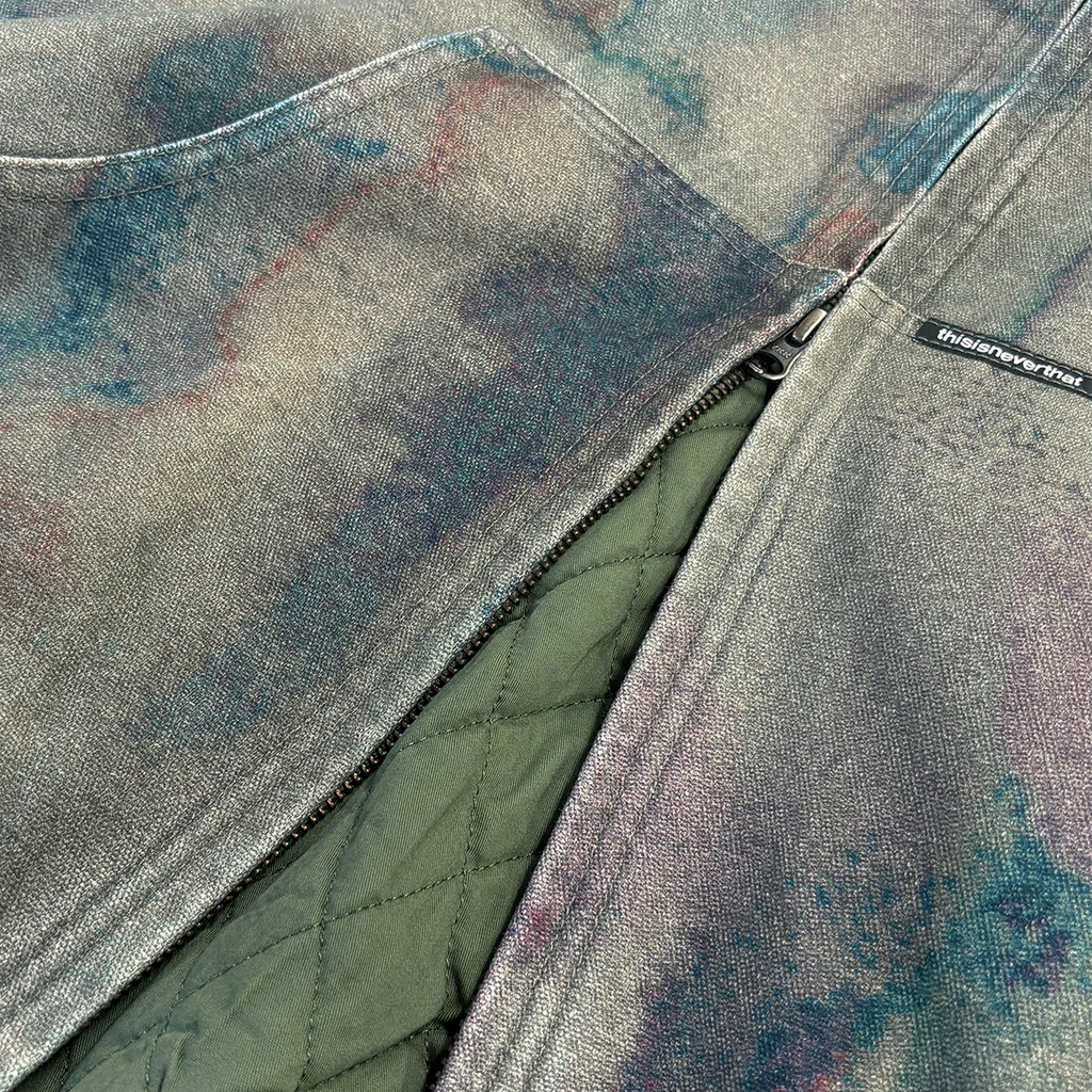 Blurred Hooded Jacket Olive