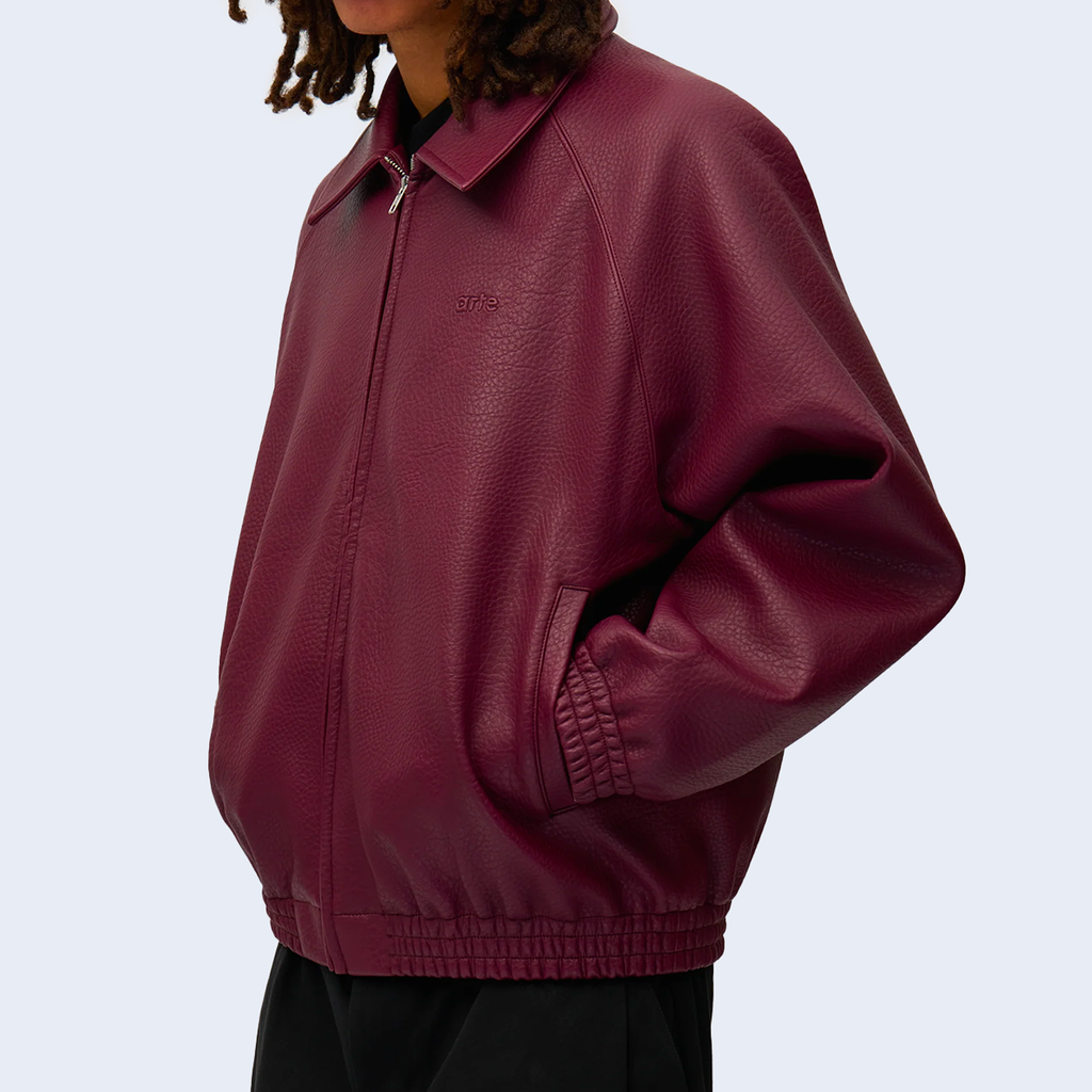 Basic Leather Jacket Bordeaux