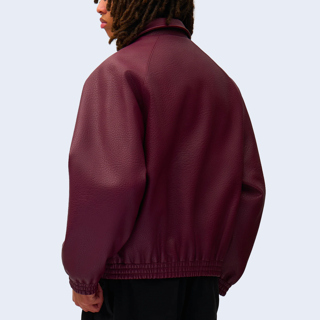 Basic Leather Jacket Bordeaux