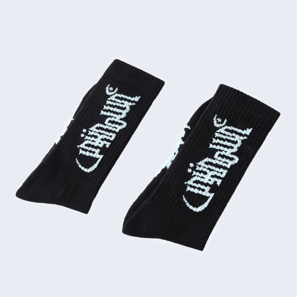 Washed Logo Socks Black